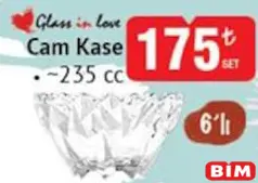 GLASS İN LOVE 6'LI CAM KASE 235 CC